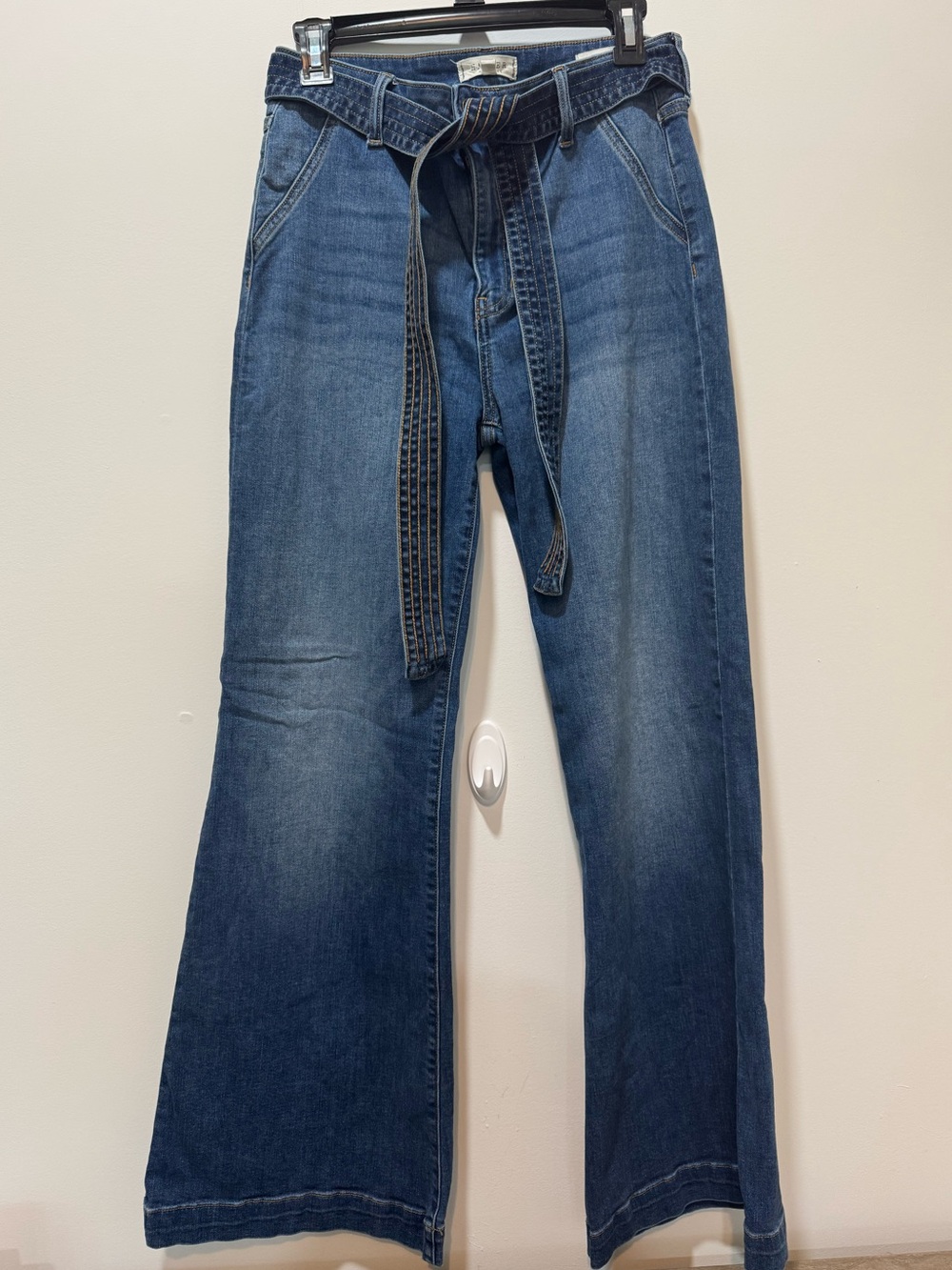 Harper Heritage Classic Dark Blue Boot Cut Jeans with Self-Tie Belt | Size 29